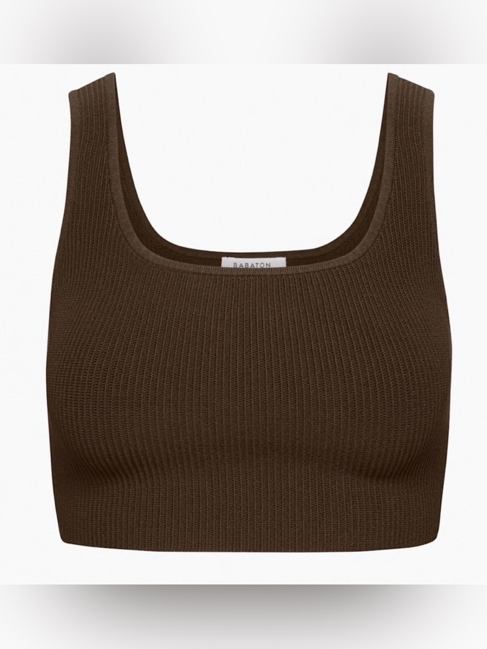 Aritzia Babaton Sculp Knit Square-Neck Crop Top - Picture 3 of 7